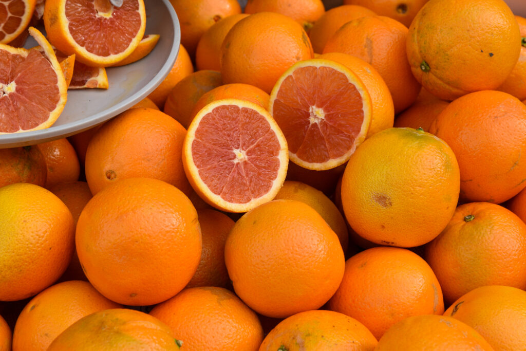 orange citrus fruit at the Ferry Plaza Farmers Market
